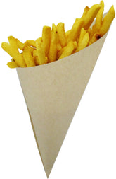 Hors d'oeuvre Mini K-13 Eco Friendly Brown  Paper Cones, holds 4.5 oz:  want to add sticker with your logo contact custom@friteshop.com